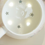 Cat-Shaped Petite Ceramic Mug with Illuminated Lid – Rechargeable Touch-Activated Light, Instagrammable Aesthetic for Students, Adorable Girly Charm & Whimsical Character